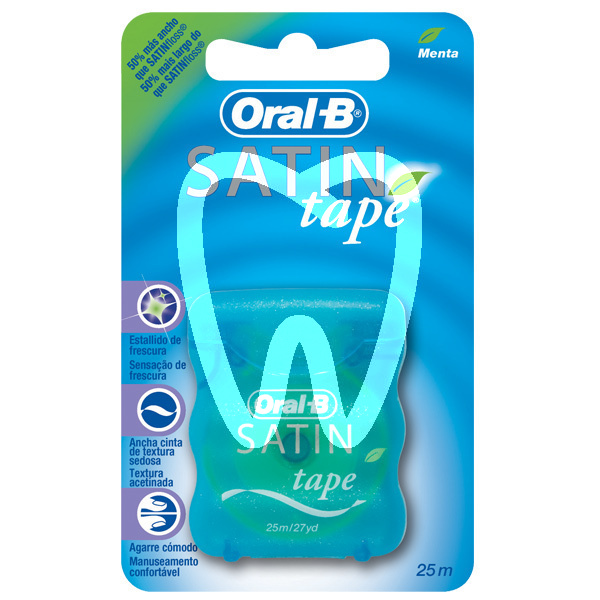 Fil dentaire satin tape menthe prévention et prophylaxie oral b