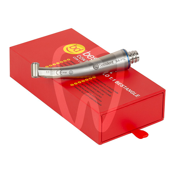 Contre-angle bestdent 1:1 avec lumiere bague bleue instrumentation rotative bestdent