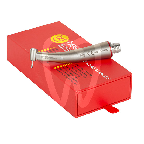 Contre-angle bestdent 1:5 avec lumiere bague rouge instrumentation rotative bestdent