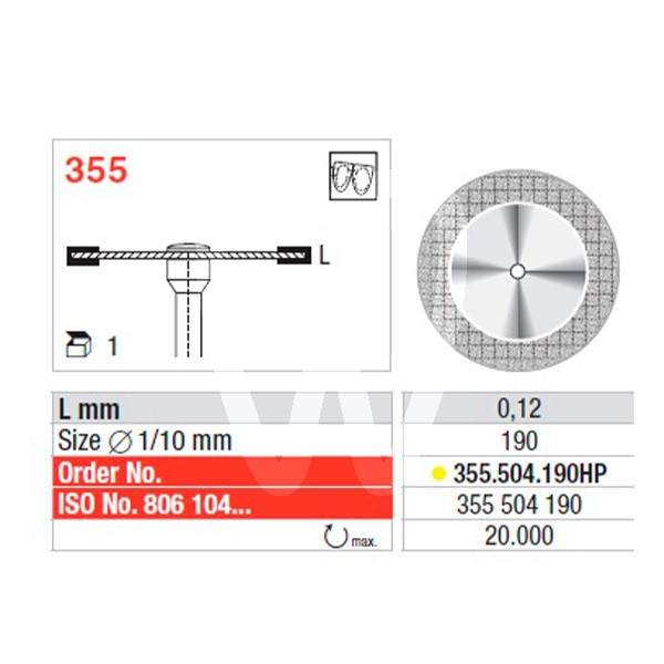 Disque diam superfin pm 2 cotes 190 mm ø 1u. consommable d'abrasion, polissage et fraises edenta