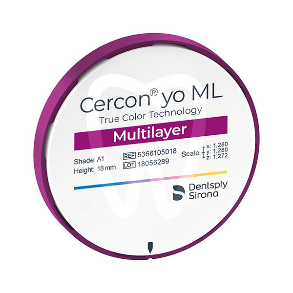 Cercon yo ml disque 98 18mm cfao dentsply sirona lab