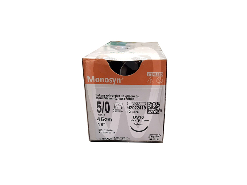 Sutura monosyn ds16 5/0 12pz biomateriali e suture bbraun