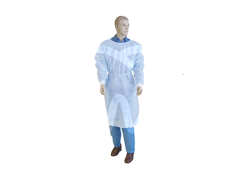 Camice azzurro con polsini in cotone monouso chemil