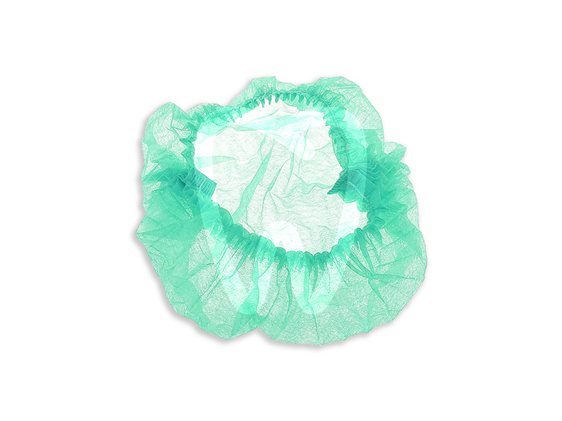Cuffia rotonda verde pieghettata 71143-g monouso chemil