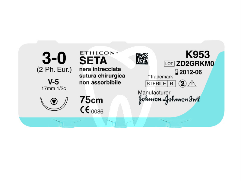 Sutura seta ethicon 7343h 3/0 pz.36 biomateriali e suture ethicon