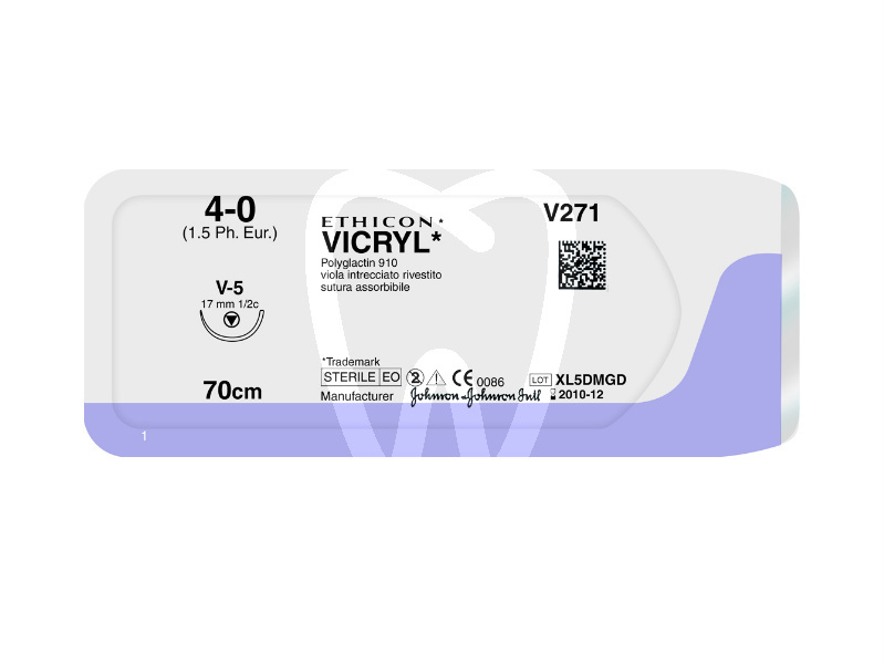 Sutura vicryl v385h 5/0 biomateriali e suture ethicon