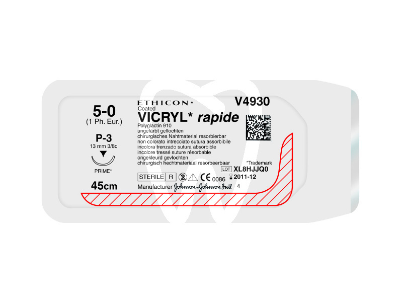 Sutura vicryl rapid w9930 4/0 pz.12 biomateriali e suture ethicon