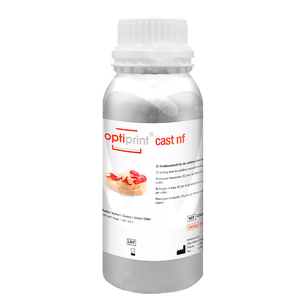 Optiprint cast nf 385-405nm rosso 500 gr cad / cam dentona