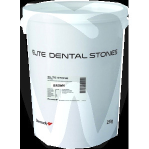 Gesso elite stone brown 25 kg + 1 bidone materiali di consumo per l'elaborazione di modelli zhermack