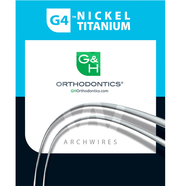 Łuki niklowo-tytanowe torkujące g&h .019 x.025 5 sztuk łuki i druty g&h orthodontics