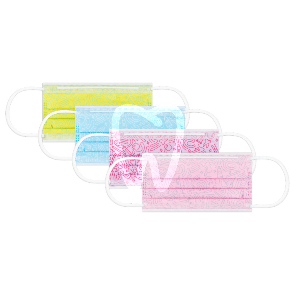 Maseczki euronda monoart graffiti 50szt. jasnoniebieskie materiały jednorazowe euronda