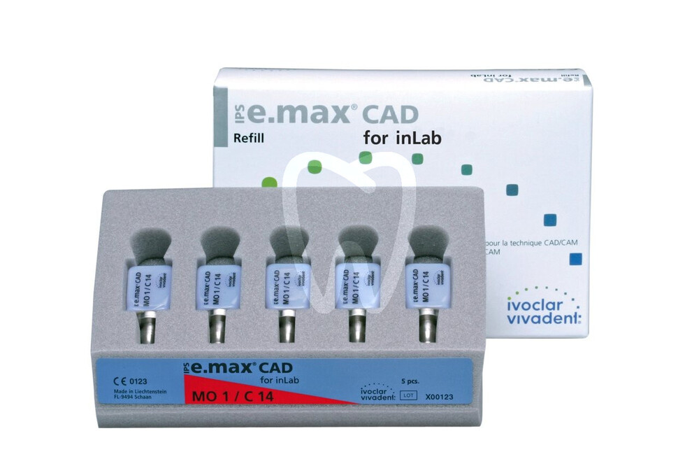 Ips e.max cad for inlab mo - 1 c14 5 sztuk cad/cam ivoclar digital