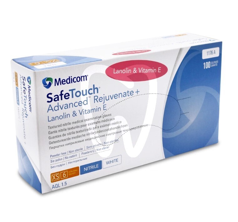 Rękawiczki nitrylowe safetouch rejuvenate lanolin + vit e materiały jednorazowe loser co