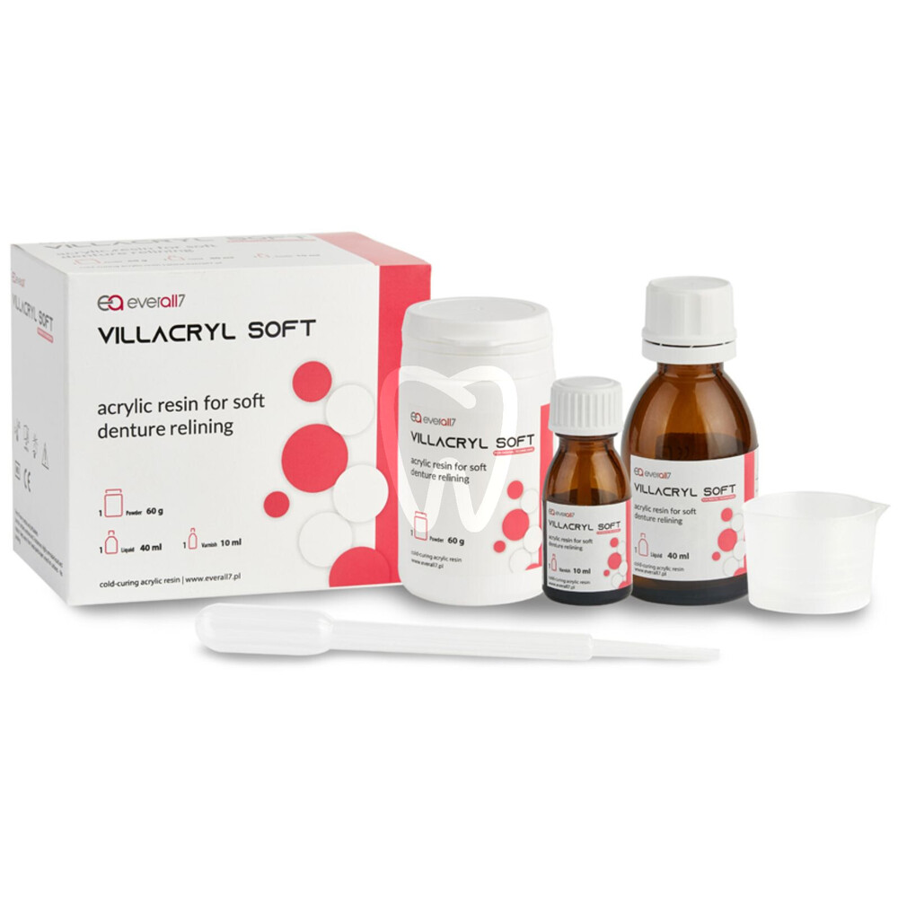 Villacryl soft płyn 40ml + proszek 60g + lakier 10ml protetyka stomatologiczna everall7