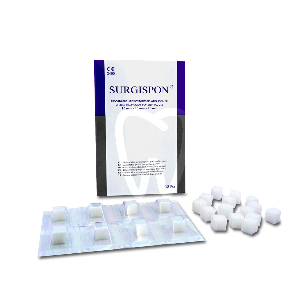 Surgispon 1x1x1cm - tampon żelatynowy kostka 24 sztuki biomateriały i nici chirurgiczne pozostali