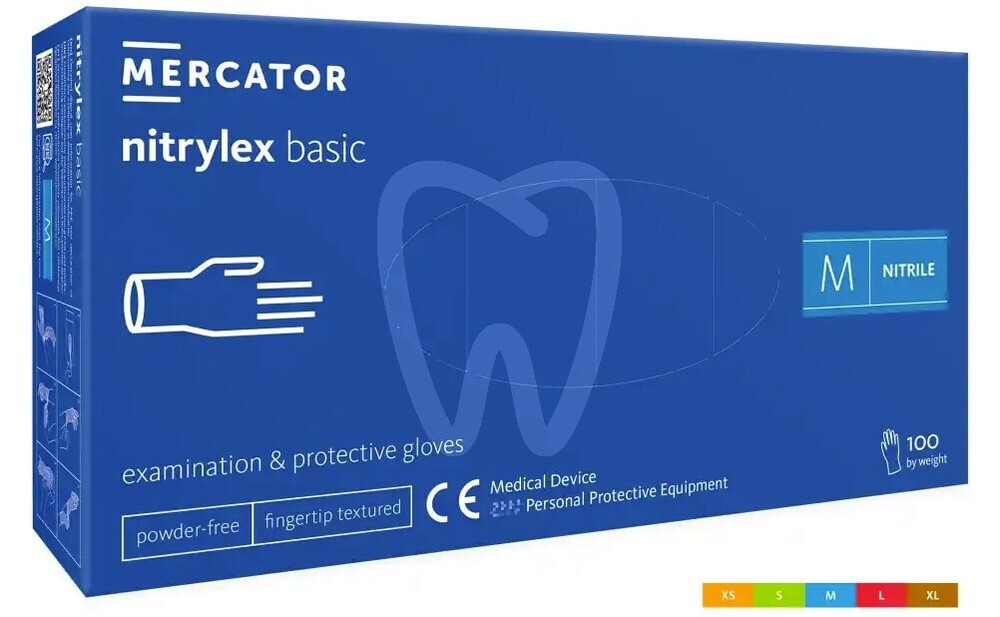 Rękawice nitrylowe bezpudrowe nitrylex basic materiały jednorazowe mercator medical