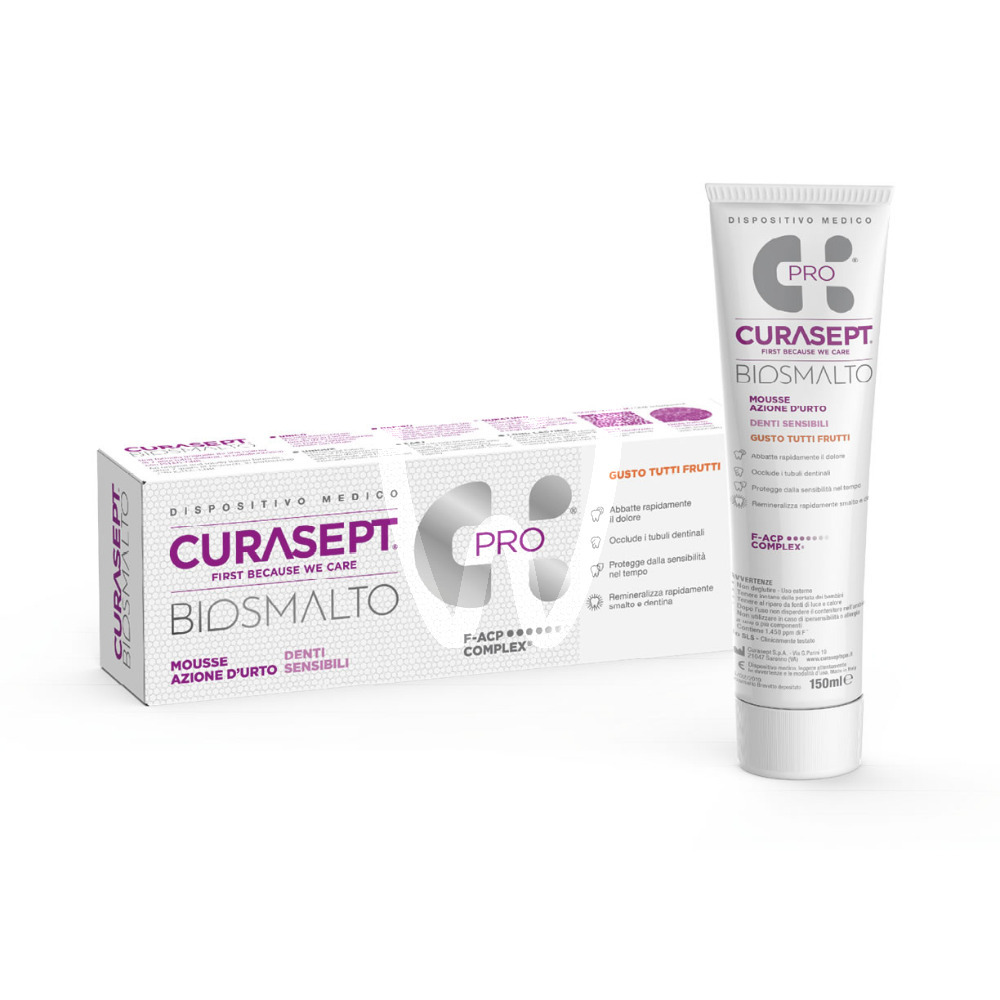 Curasept biosmalto, mus sensitive teeth wieloowocowy 150ml profilaktyka pozostali