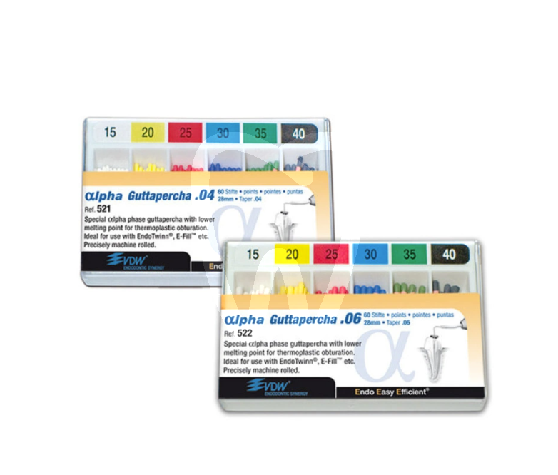 Ćwieki gutaperkowe vdw 06/25 alpha endodoncja vdw
