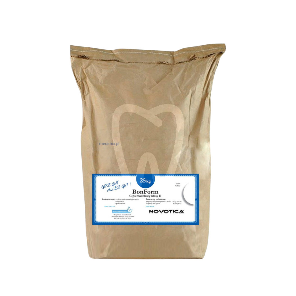 Gips bonform klasy ii biały modelowy 25kg materiały wyciskowe bondur