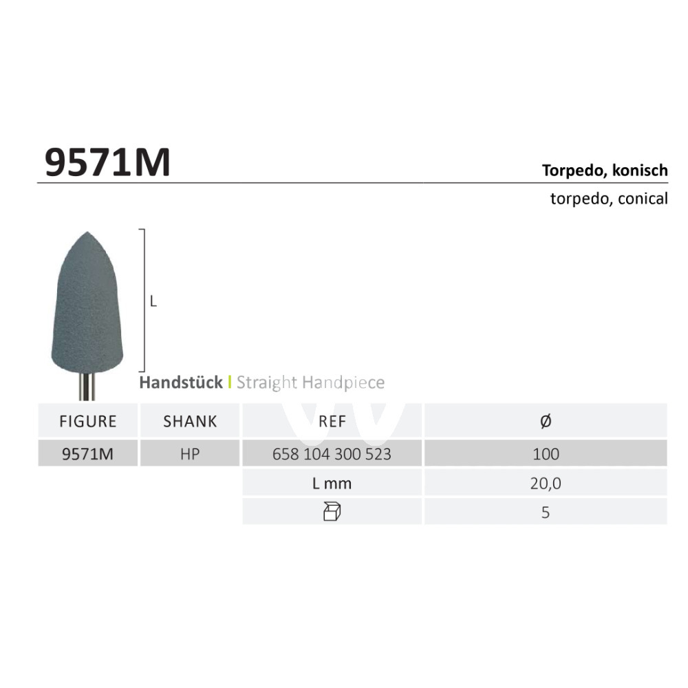 Gumki jota silicone polishers szary pocisk p 100 5szt. materiały ścierne i frezujące jota