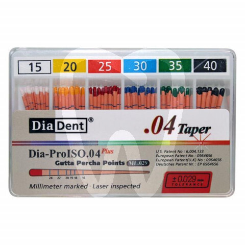 Ćwieki gutaperkowe diadent 04 kalibrowane endodoncja diadent