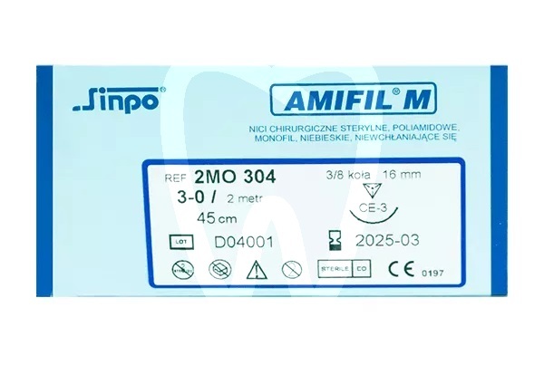 Nici chirurgiczne amifil m niewchłanialne 3/0 biomateriały i nici chirurgiczne amifil