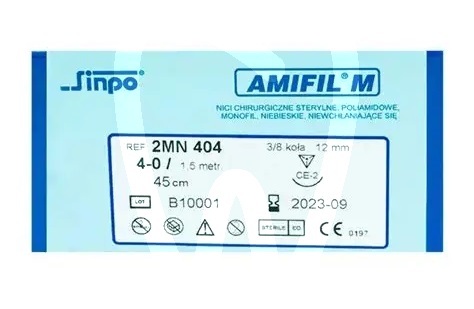 Nici chirurgiczne amifil m niewchłanialne 4/0 biomateriały i nici chirurgiczne amifil