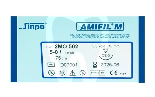 Nici chirurgiczne amifil m niewchłanialne 5/0 biomateriały i nici chirurgiczne amifil
