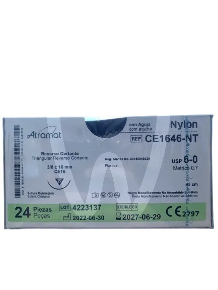 Nici chirurgiczne atramat nylonowe 6/0 biomateriały i nici chirurgiczne atramat